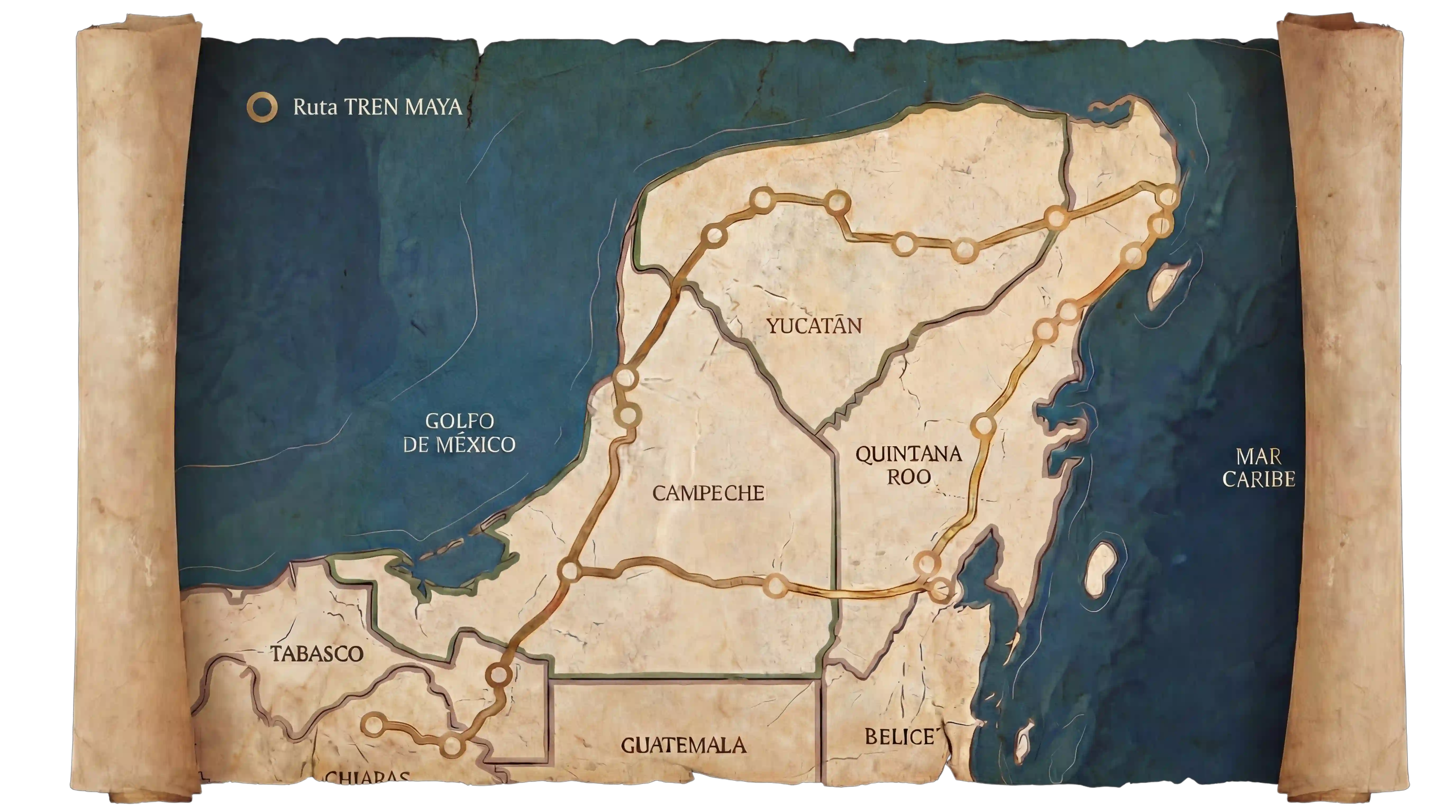 Mapa Yucatán Pergamino